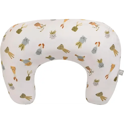 Boppy Nursing Pillow, Tan Happy Houseplants, Larger, More Supportive Pillow for Breastfeeding and Bottle Feeding; Firmer Fill, Higher Lift, Larger Area Than Original Nursing Pillow; JPMA Certified