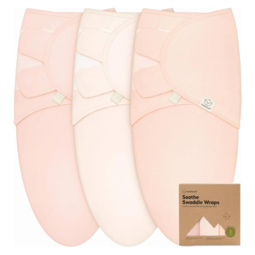 3-Pack Organic Baby Swaddle Sleep Sacks - Swaddles for Newborns, Infant 0-3 Months, Baby Girls, Boys, Soft & Snug Newborn Sleep Sack, Nursery Swaddling Blankets (Angelic)