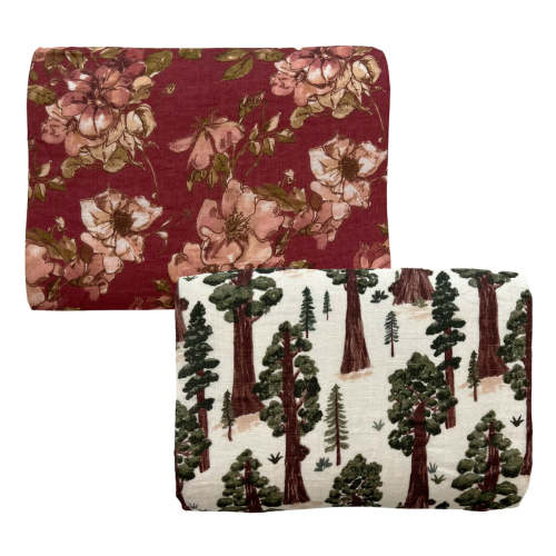 2 Pack Muslin Swaddles Redwoods