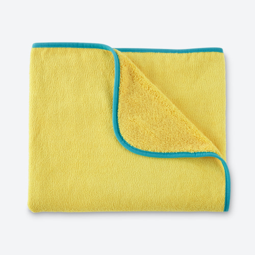 Kids Towel - yellow with teal trim