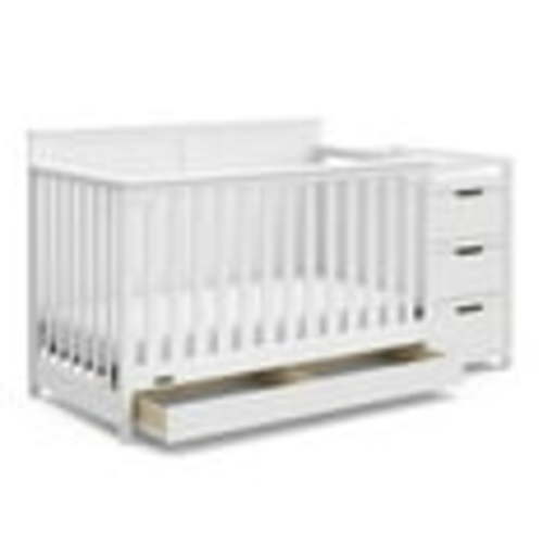 Graco Hadley 5-in-1 Convertible Crib with Storage Drawer and Changer, White