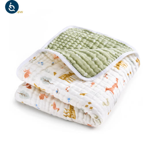 Sage Woodland Cotton Muslin Dream Baby Blanket | aden + anais