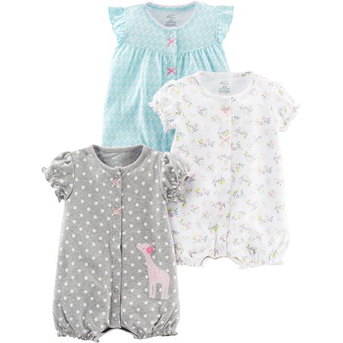Simple Joys by Carter's baby-girls 3-pack Snap-up Rompers