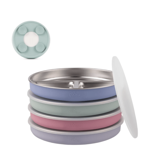 7.8" Stainless Steel Divided Plates with Suction Sleeve