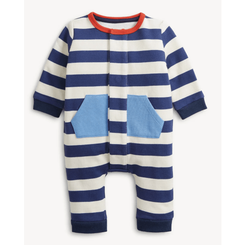 Magnetic Romper - Navy Stripe