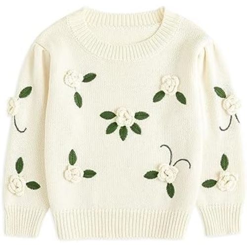 Simplee kids Baby Pullover Sweater Valentines Outfit Love Embroidery Knit Sweaters Coat for Autumn Fall and Winter