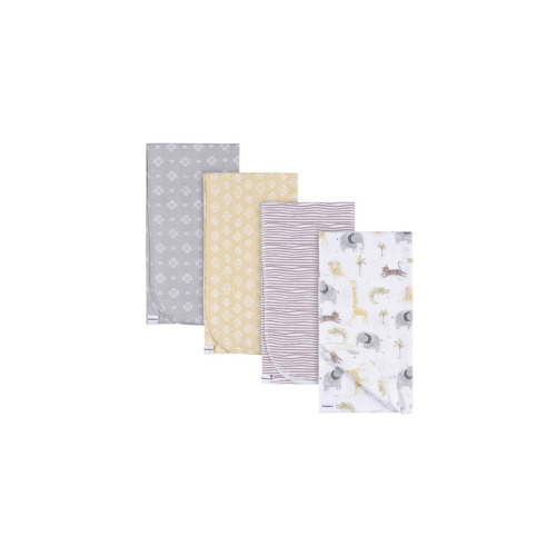 Gerber Childrenswear Flannel Receiving Blankets Animals and Geo Neutral