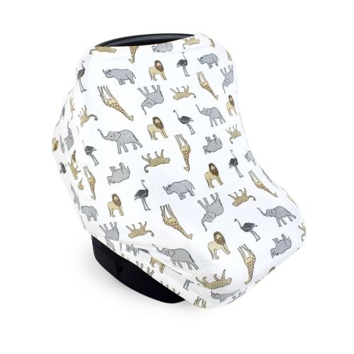 Hudson Baby Multi-use Car Seat Canopy, Modern Neutral Safari, One Size