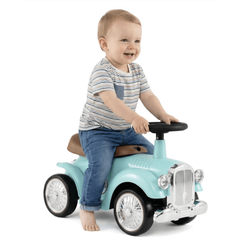 Costway Retro Kids Ride-on Toy Kids Sit to Stand Vehicle with Working Steering Wheel Green/Pink/White