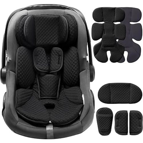 Infant Car Seat Insert with Adjustable Head Support, Black