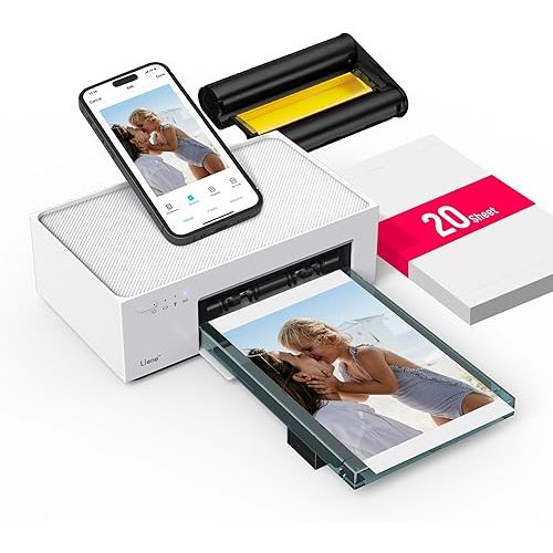 Liene 4x6'' Photo Printer, Wi-Fi, 20 Sheets, Full-Color, Instant Printer for iPhone, Android, Smartphone, Thermal dye Sublimation for Home Use