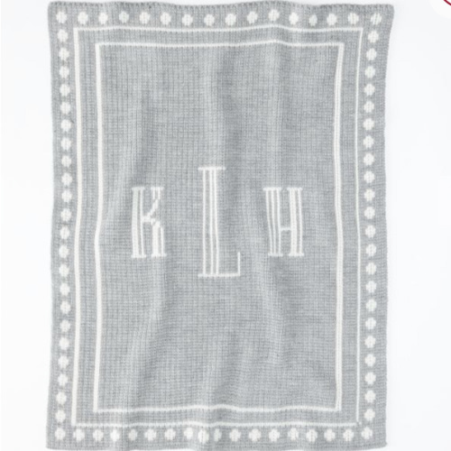 Monogrammed Baby Stroller Blanket (Grey) (Henry William Epp)