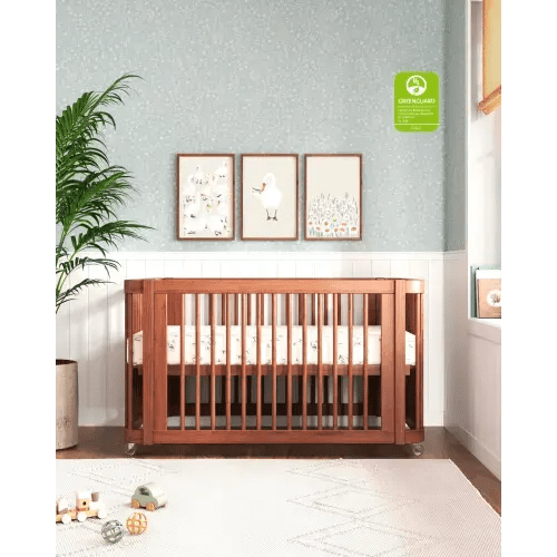 The Wave Convertible Crib + Lullaby Earth Mini Crib Mattress