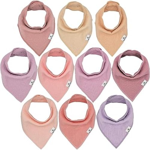 DiaperSquad's Baby Bibs for Drooling and Teething, Bibs for Boys, Baby Girl - Solid Cotton Baby Drool Bibs