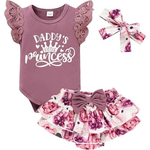 Newborn Baby Girl Clothes Infant Ruffles Romper Shorts Set Floral Summer Outfits Cute Baby Clothes Girl