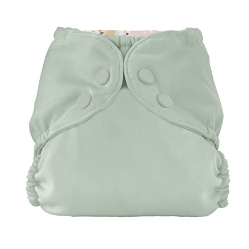 Esembly Cloth Diaper Outer, Swim Diaper, Waterproof Cloth Diaper Cover, Leak-Proof and Breathable Layer Over Prefolds, Flats or Fitteds, Reusable with Snap Closure - Size 1 (7-17lbs), Sea Glass