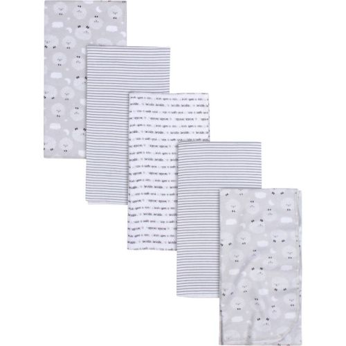 Gerber Baby Flannel Receiving Blankets, 5-Pack, Color: Sheep, Size: one size