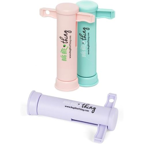 BUG BITE THING Suction Tool - Bug Bites and Bee/Wasp Stings, Natural Insect Bite Relief - Lavender, Pink, Teal 3-Pack (Pastel Colors)