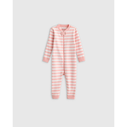 100% Organic Cotton One Piece Pajama - Baby in Navy Stripe