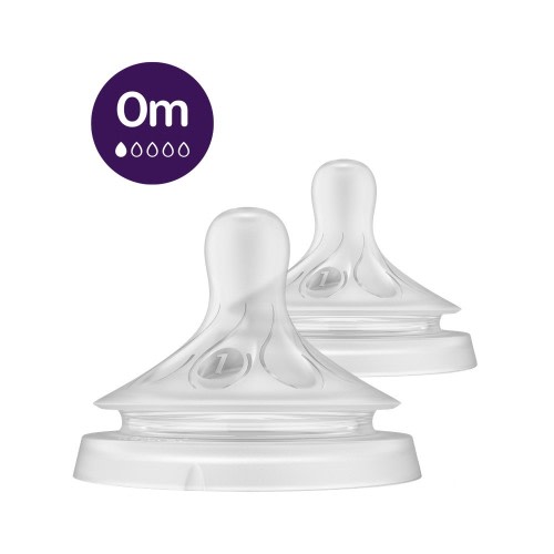 Avent Natural Response Teats Slow Flow 0M+ - 2Pack