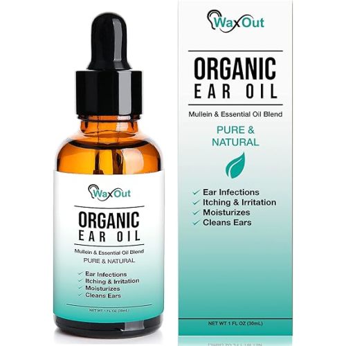 Natural Mullein Ear Wax Removal Oil & Cleaner with Garlic | Pain & Earache Drops | Earwax Softener, Moisturizer & Allergy Soothing | Tinnitus, Itching, Ringing, Infections & Clogged Ears