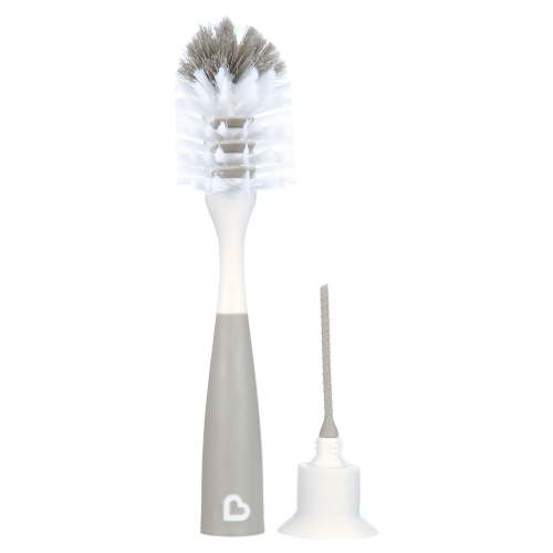 Munchkin® Miracle™ Dual Sided Cup and Baby Bottle Brush, Includes Straw Brush, Gray