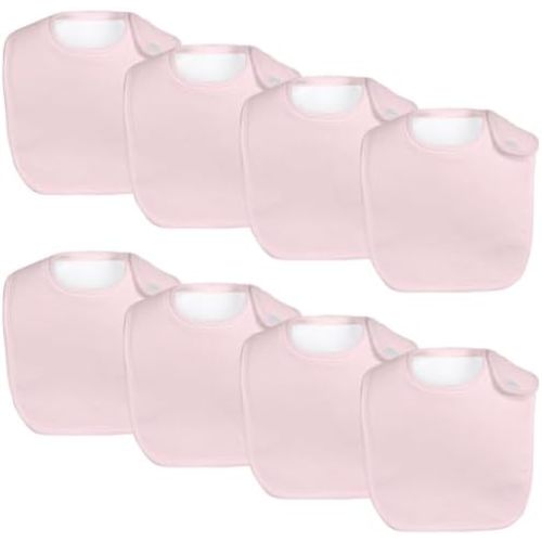 8 Pack Baby Bibs Unisex Adjustable with Snaps Ultra Soft Absorbent Drooling Teething for Boys and Girls