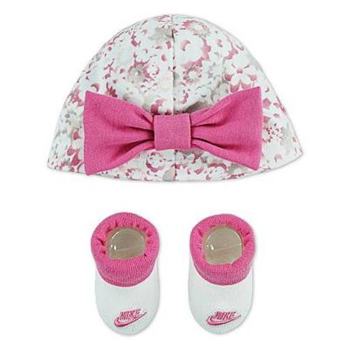 Newborn Baby Girls Nike Floral Turban & Booties 2-Piece Set