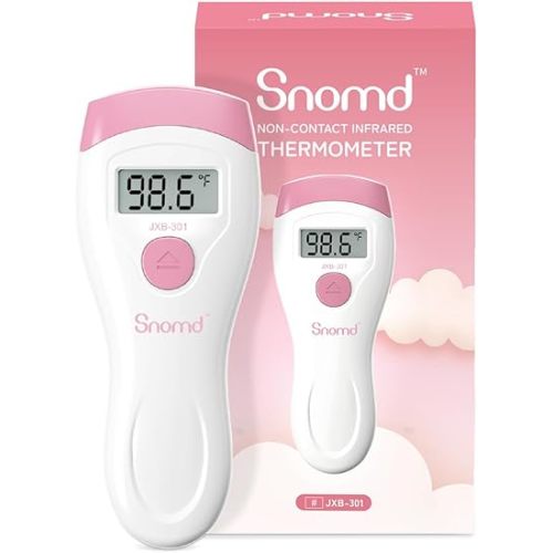 Non-Touch Forehead Thermometer, Digital 2-in-1 Infrared Thermometer for Adults, Kids, and Babies with Fever Alarm, Instant Reading, Medical-Grade Accuracy