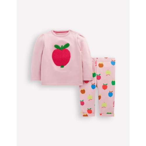 Appliqué Jersey Play Set-Vintage Pink Small Apples