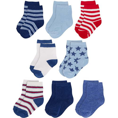 Rising Star Unisex Organic Quarter Baby Socks for Infants (8 Pack)