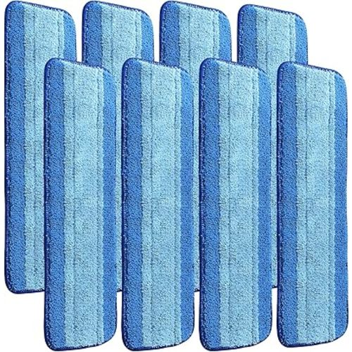 8 Pack Microfiber Cleaning Pads Compatible with Bona Mops, Safe for Hardwood and Hard-Surface Floors, Washable, Reusable