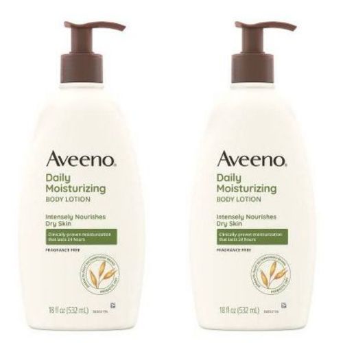 Aveeno 2 Pack/18oz Each Daily Moisturizing Lotion For Dry Skin, Fragrance-Free