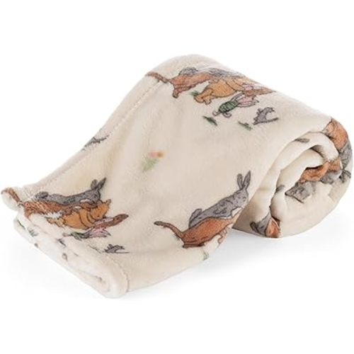 Berkshire Pooh Bear VelvetLoft® Baby Blanket — Warm Fleece Nursery Throw, Toddler Blanket for Crib, Stroller, and Travel, Ideal Newborn Gift, Pooh and Friends Neutral, 30 in x 40 in