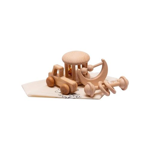 Amazon.com: Wooden Baby Toys Montessori Toys Set Wooden Rattles Grasping Toys Wood Ring 4pcs,Pick-up Truck Toy Set : Toys & Games