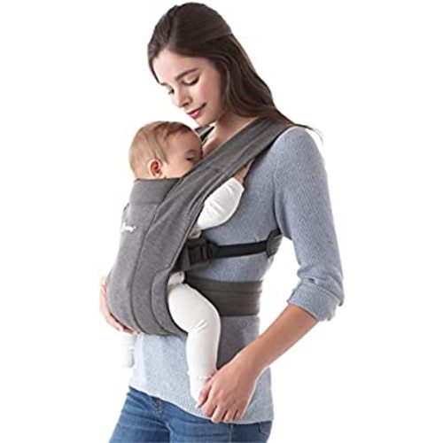 Ergobaby Embrace Cozy Newborn Baby Wrap Carrier (7-25 Pounds), Premium Cotton, Heather Grey