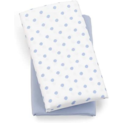 Chicco Lullaby Playard Sheets - Blue Dot 2-Pack | Blue/White