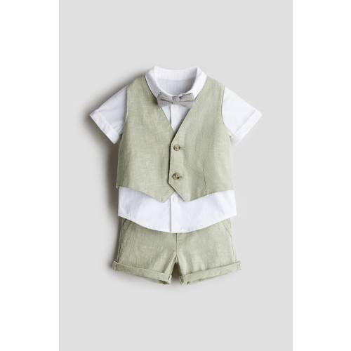 4-PIECE LINEN-BLEND DRESSY SET
