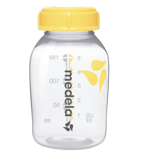 Breast Milk Collection and Storage Bottles with Solid Lids - 6pk/5oz-150mL Breastmilk Container, Compatible with Medela Breast Pumps and Made Without BPA
