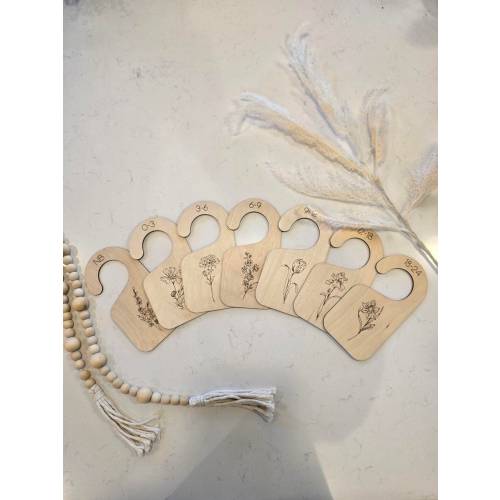 Wildflower Baby Closet Dividers | Flower Birth Announcement | Wooden Flower Baby Signs