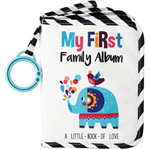 Urban Kiddy™ Baby's My First Family Album | Soft Photo Cloth Book Gift Set for Newborn Toddler & Kids (Elephant)