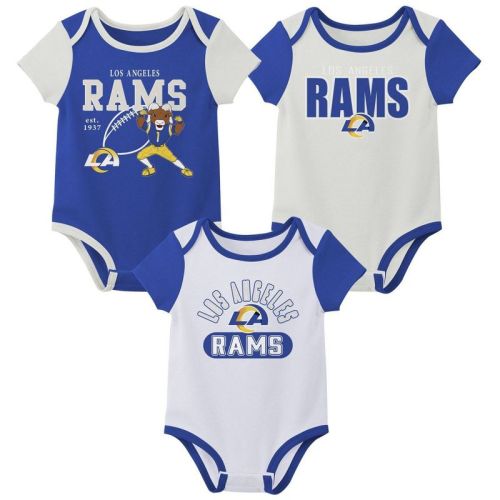 NFL Los Angeles Rams Boys' White 3pk Bodysuit