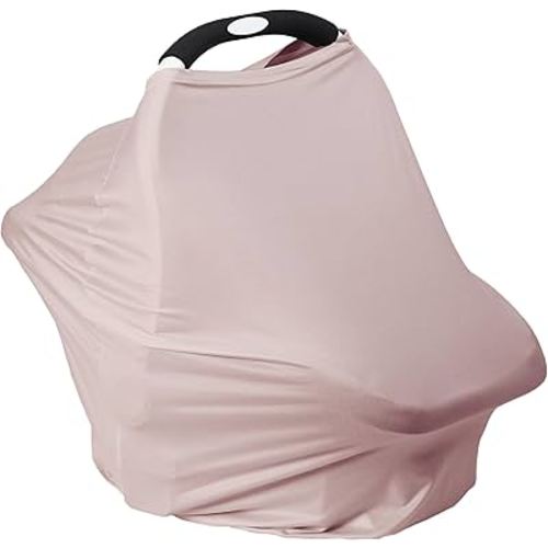 Breathable Car Seat Cover for Babies – Multi-Purpose Soft Rayon Nursing Cover for Breastfeeding, High Stretchy Infant Carseat Canopy, Stroller Cover (Smooth Rayon, Warm Natural)