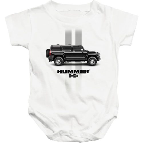 Popfunk Hummer H3 Stripes Unisex Infant Snap Suit for Baby, White, Small