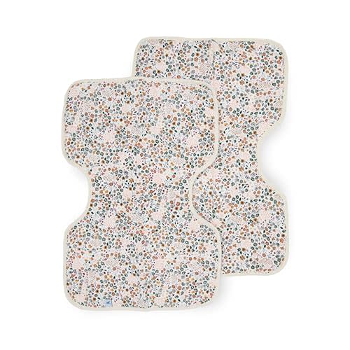 Little Unicorn Ultra-Absorbent Premium Burp Cloth 2 Pack | Soft on Baby's Skin | Larger Size | Ergonomic Design | Set of 2 (Pressed Petals)