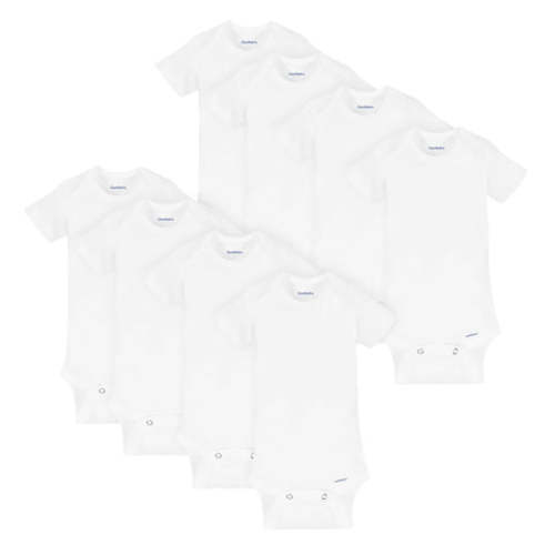 8-Pack Baby White Short-Sleeve Onesies® Bodysuits