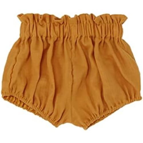 Baby Girls Ruffle Cotton Gauze Bloomer Shorts Infant Toddler Solid Color Summer Loose Harem Shorts
