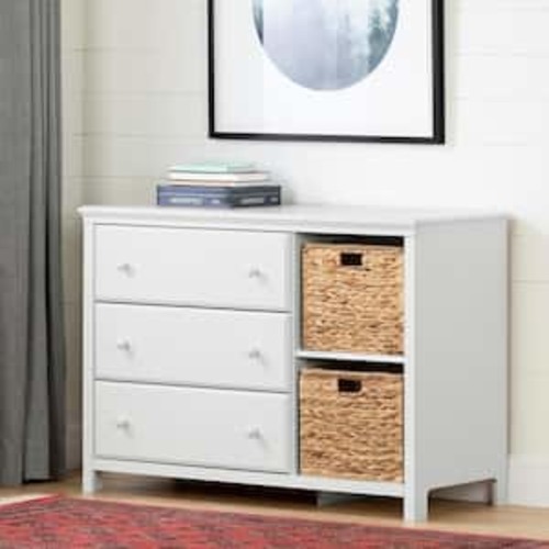 Cotton Candy 3-Drawer Pure White Dresser