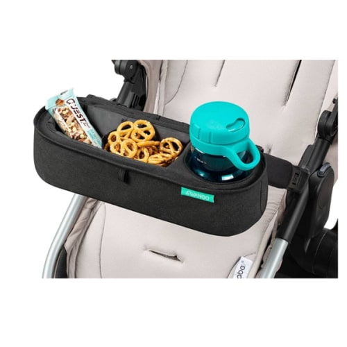 Universal Stroller Tray with Insulated Sippy Cup Holder - Upgraded Rigid Frame Stays Upright - Exclusive Non Slip Straps Firmly Grip Stroller Bar. Universal Stroller Snack Tray Attachment
