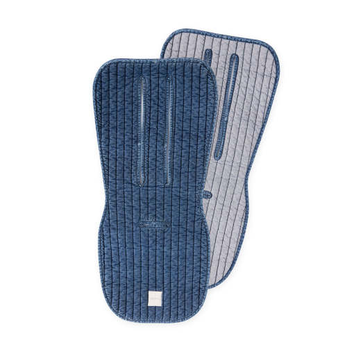 Reversible Denim Stroller Insert - Vintage Wash/Soft Indigo